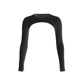 Aura Long Sleeve Crop Top- Noir