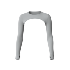 Aura Long Sleeve Crop Top- Stone