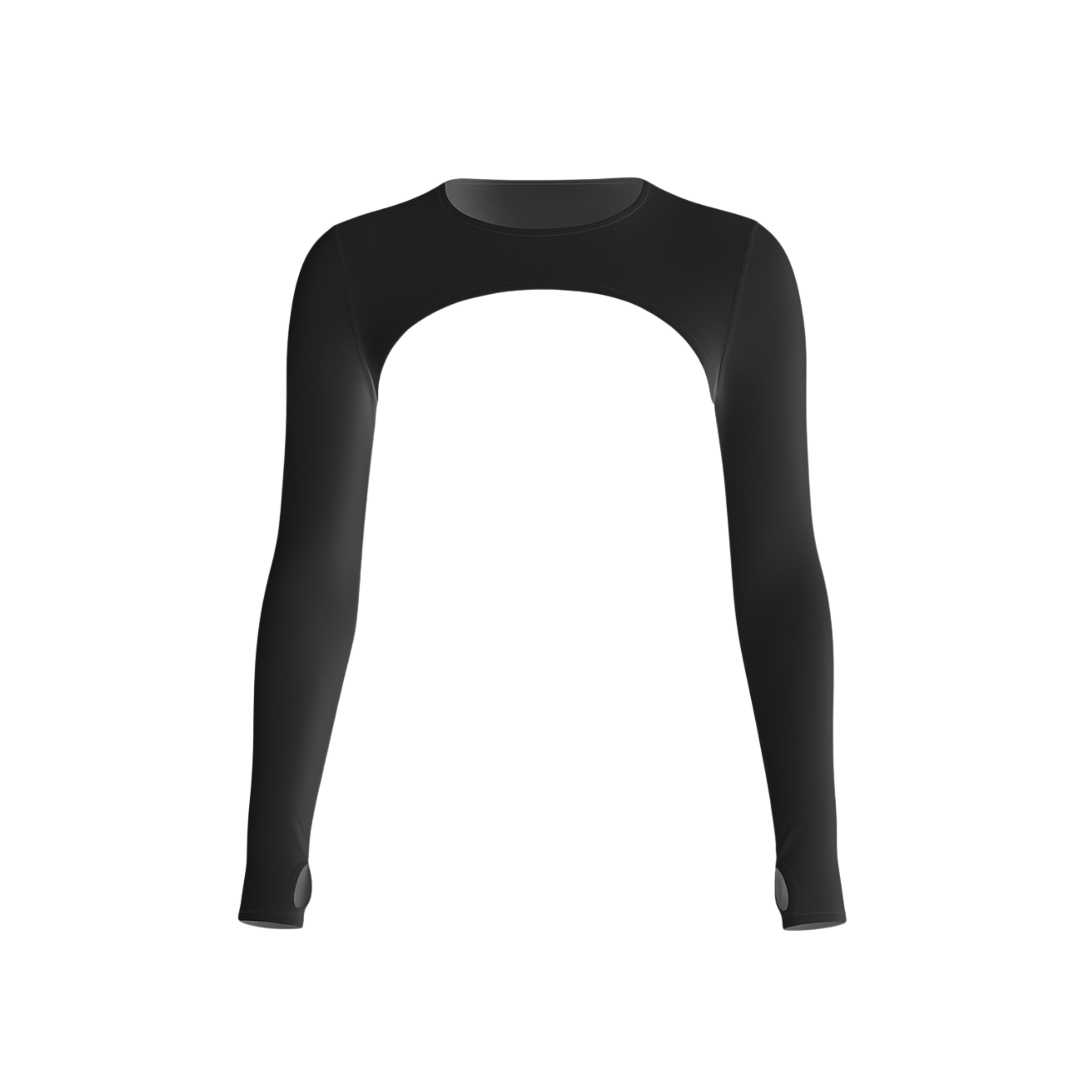 Aura Long Sleeve Crop Top- Noir